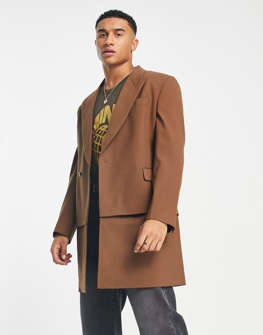 ASOS DESIGN skirt blazer in tan