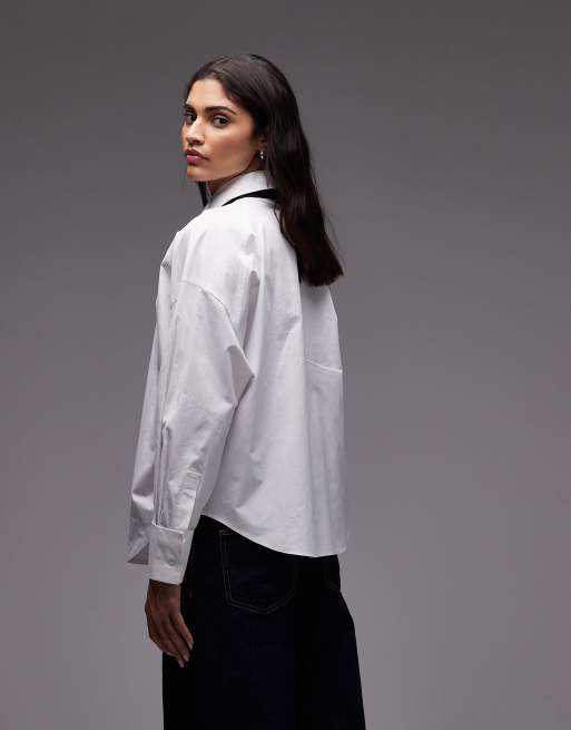 ASOS DESIGN – Skjorta i oversize med kontrastfärgad slips, 2 av 4