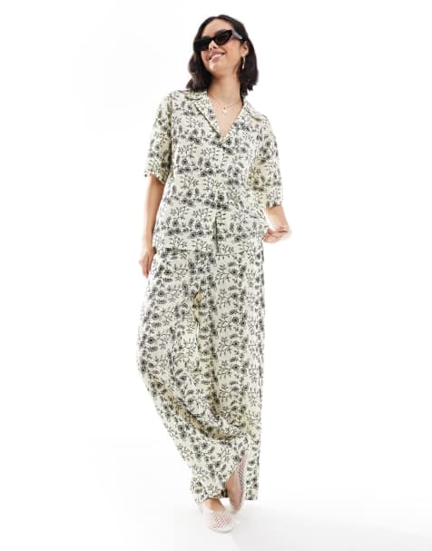 ASOS DESIGN – Skjorta med kontrastfärgat broderimönster, del av set - view 1