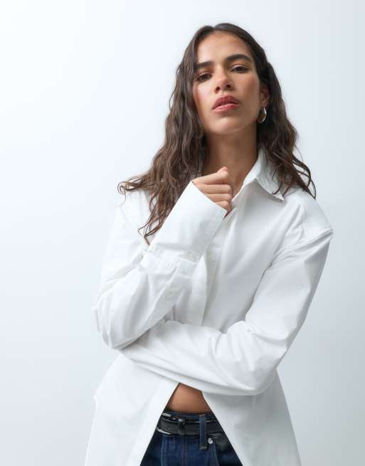 ASOS DESIGN skjorta med markerad midja i vitt, 4 av 9