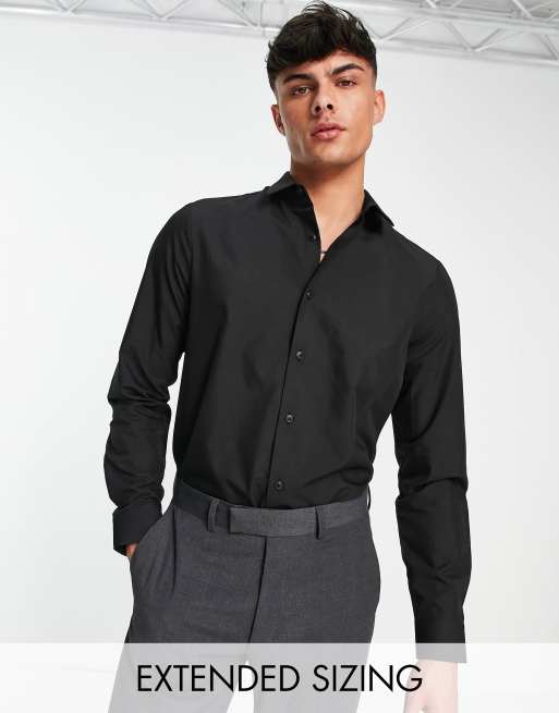 ASOS DESIGN - Skjorte i almindelig pasform i sort