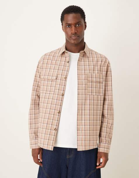 ASOS DESIGN - Skjorte i regular fit med neutralt tern - view 1