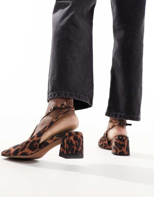 ASOS DESIGN - Sko med mellemhøj blokhæl og firkantet tå i leopardmønster, 4 af 4