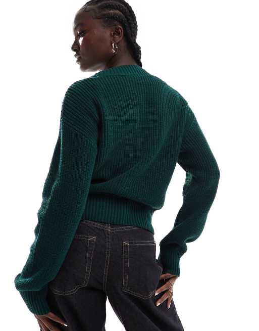ASOS DESIGN – Skogsgrön kofta med v-ringning, 3 av 4