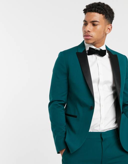 ASOS DESIGN – Skogsgrön smoking med extra smal passform, 2 av 3