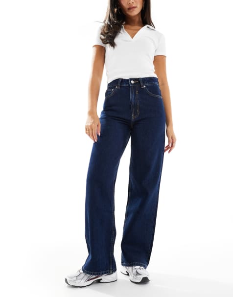 ASOS DESIGN – Sköljtvättade jeans i dad-modell med vida ben - view 1