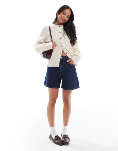 ASOS DESIGN – Sköljtvättade jeansshorts i dad-modell - view 1