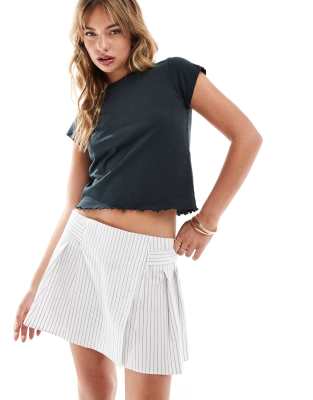 ASOS DESIGN skort in black and white stripe-Multi