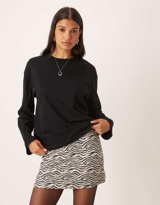 ASOS DESIGN - Skort mit Jacquard-Zebramuster-Bunt