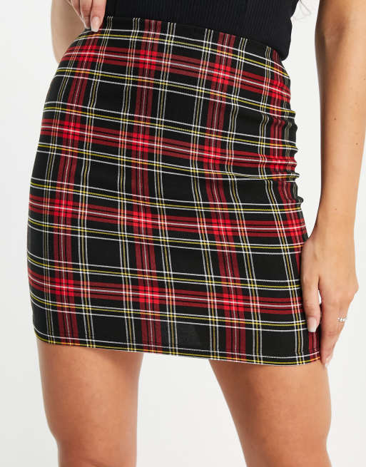 ASOS DESIGN - Skotskternet mininederdel i bengalin, 3 af 4
