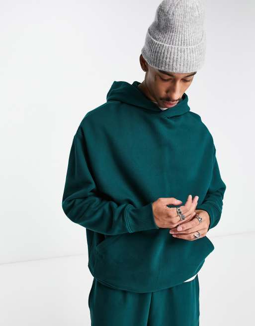 ASOS DESIGN - Skovgrøn oversized hættetrøje i kraftigt stof