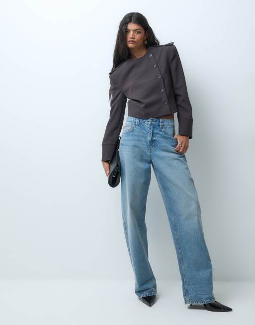 ASOS DESIGN skräddad boxig jacka med knäppning, 3 av 5