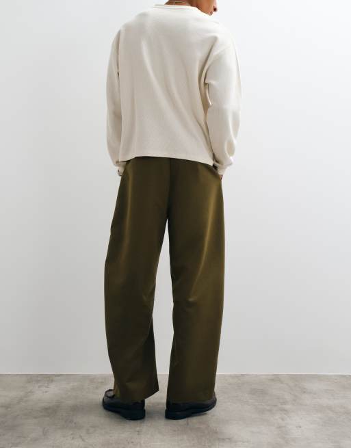 ASOS DESIGN skräddade barrelbyxor i olivgrönt, 3 av 5