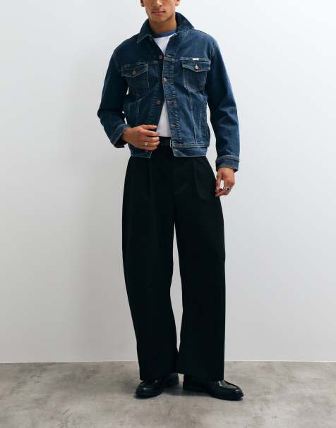 ASOS DESIGN skräddade barrelbyxor i svart - view 1