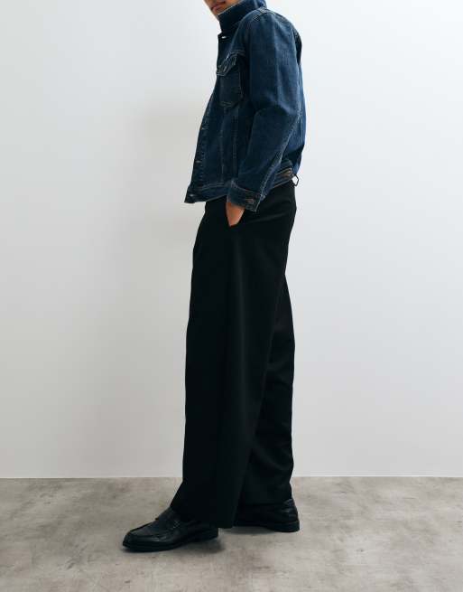 ASOS DESIGN skräddade barrelbyxor i svart, 2 av 5