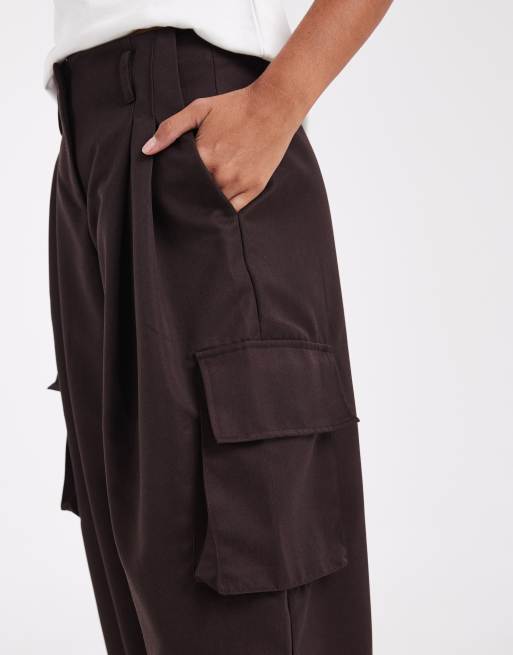ASOS DESIGN skräddade cargobyxor i chokladbrun, 4 av 5