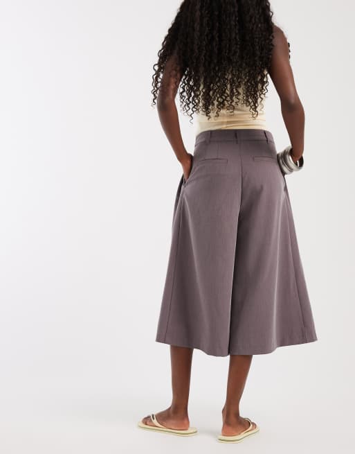 ASOS DESIGN skräddade culottebyxor med hög midja i raisin, 5 av 5