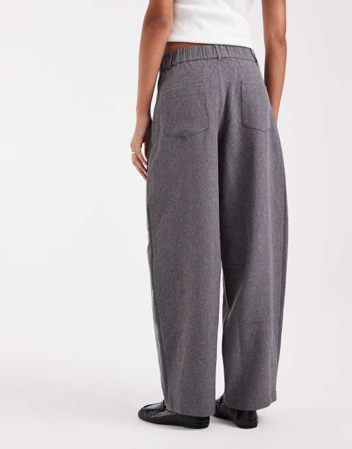 ASOS DESIGN skræddersyede barrel-bukser i gråmeleret, 4 af 5