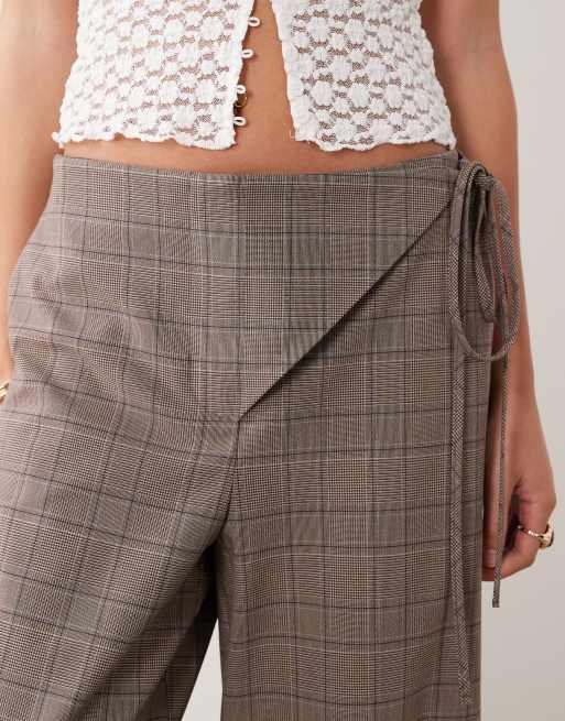 ASOS DESIGN - Skræddersyede bukser med slå-om-snit og bindebånd foran, 4 af 5