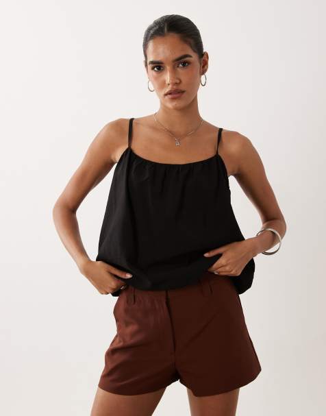 ASOS DESIGN skræddersyede mikroskorts i chokoladebrun - view 1