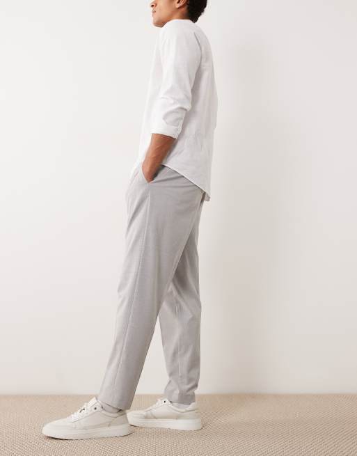 ASOS DESIGN skræddersyede tapered-bukser i blå seersucker med elastisk talje, 3 af 5
