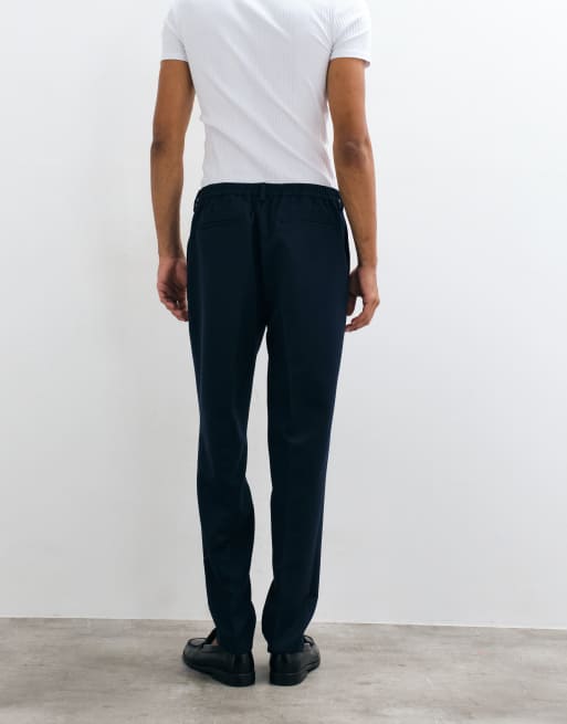 ASOS DESIGN skræddersyede tapered bukser i marineblå, 5 af 5