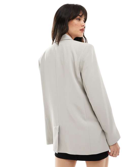 ASOS DESIGN - Skræddersyet blazer i ensfarvet grå, 3 af 4