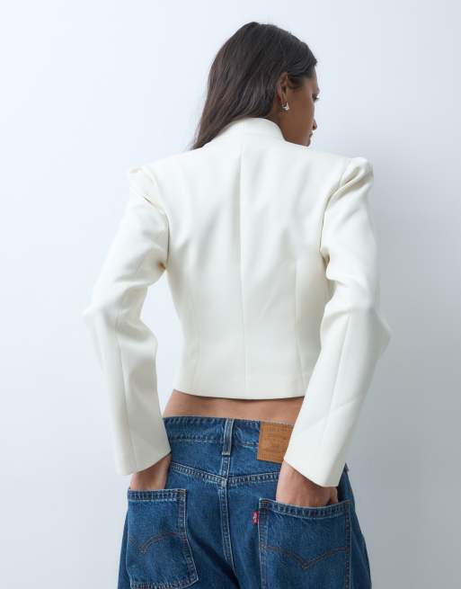ASOS DESIGN skræddersyet blazer med indsnøret talje og slå om, 4 af 4
