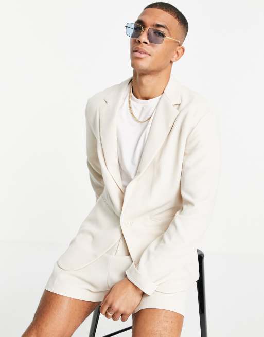 ASOS DESIGN - Skræddersyet blød habitjakke i oversized afslappet pasform i beige