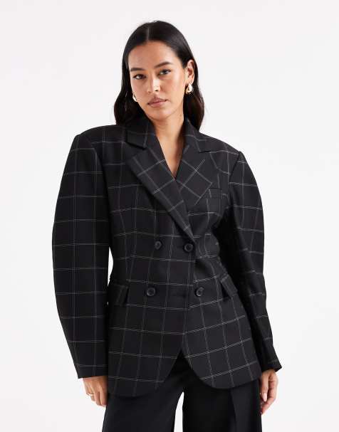 ASOS DESIGN - Skræddersyet dobbeltradet blazer med cocoon-ærmer og vinduestern - view 1