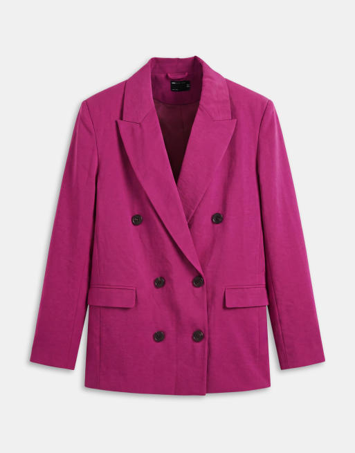 ASOS DESIGN skræddersyet dobbeltradet blød blazer i lilla, 6 af 9