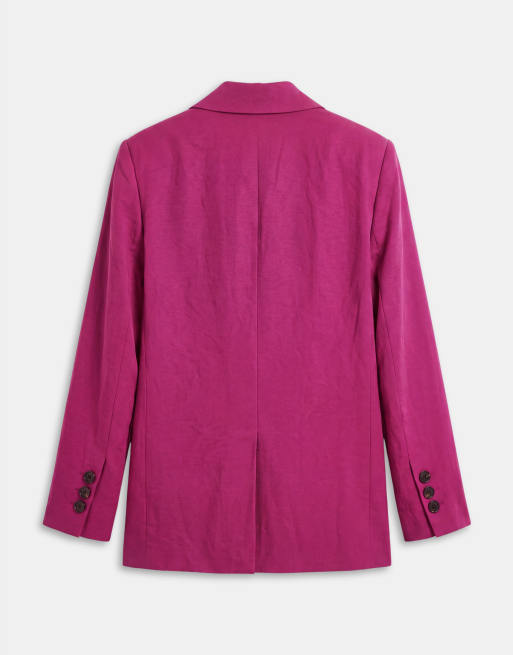 ASOS DESIGN skræddersyet dobbeltradet blød blazer i lilla, 7 af 9