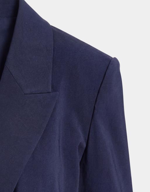 ASOS DESIGN skræddersyet dobbeltradet blød blazer i navy, 7 af 7