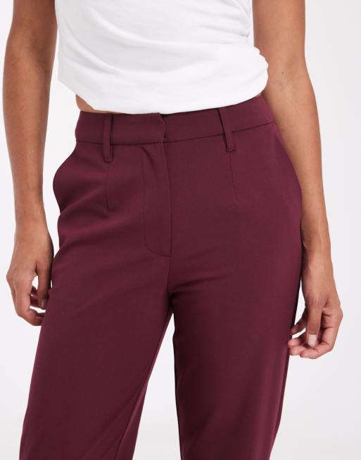 ASOS DESIGN skræddersyet flare med markeret pasform i bordeaux, 5 af 5