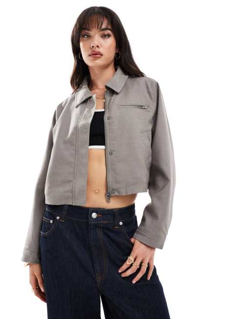 ASOS DESIGN - Skræddersyet jakke med krave i svampefarve