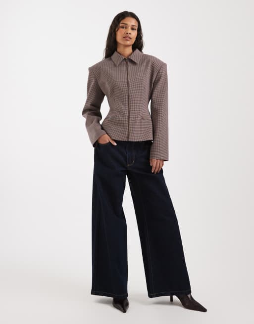 ASOS DESIGN - Skræddersyet jakke med lynlås og indsnævret talje og mikrotern, 2 af 4