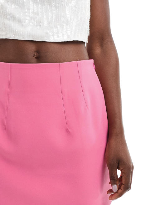 ASOS DESIGN - Skræddersyet lyserød mininederdel med høj talje, 3 af 5