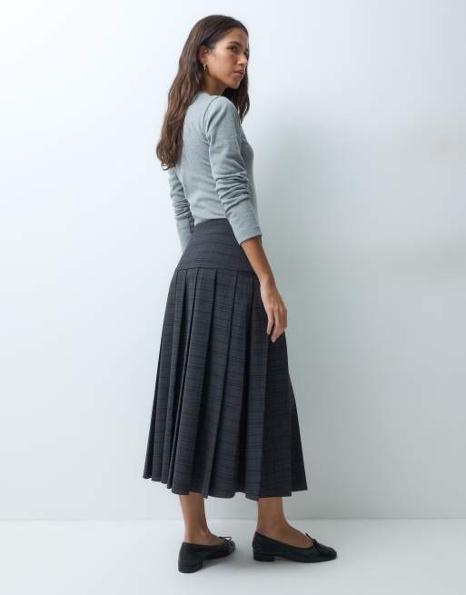 ASOS DESIGN skræddersyet maxikilt med bæltedetalje i grå, 5 af 5