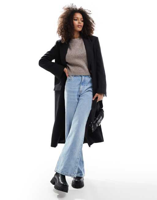 ASOS DESIGN - Skræddersyet og enkeltradet dad-frakke i sort
