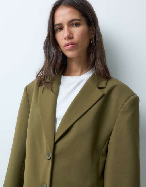 ASOS DESIGN skræddersyet oversized blazer i olivengrøn, 2 af 4
