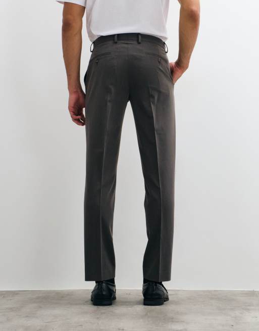 ASOS DESIGN skrynkelfri smal kostymbyxa i mörkbrunt, 5 av 5