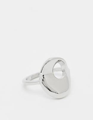 ASOS DESIGN - Skulpturaler silberfarbener Ring
