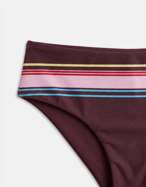ASOS DESIGN - Skylar - Pantaloncini da bagno a vita bassa a righe, 5 di 7