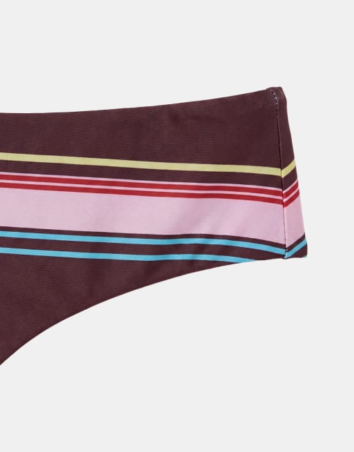 ASOS DESIGN - Skylar - Pantaloncini da bagno a vita bassa a righe, 6 di 7