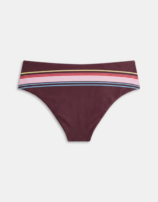 ASOS DESIGN - Skylar - Pantaloncini da bagno a vita bassa a righe, 7 di 7
