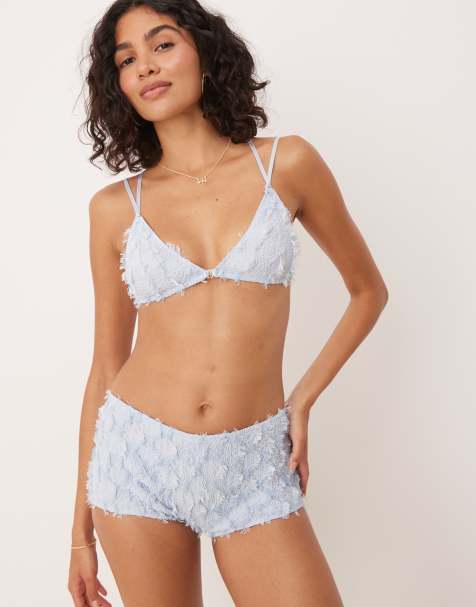 ASOS DESIGN - Skylar - Short met textuur in babyblauw - view 1