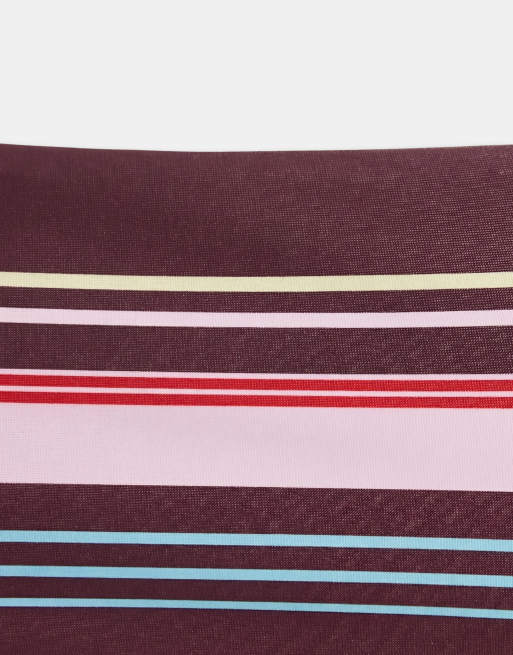 ASOS DESIGN Skylar sleek bandeau bikini top in placement stripe, 5 of 8