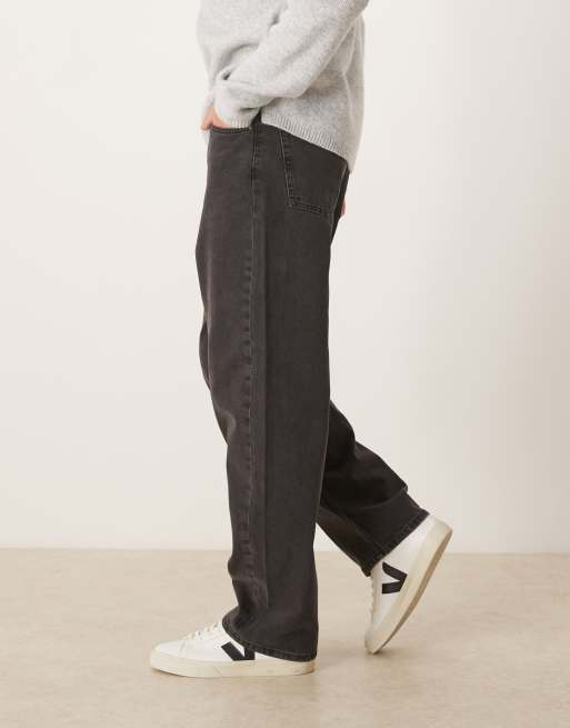 ASOS DESIGN Slappa svarta tvättade jeans , 3 av 5