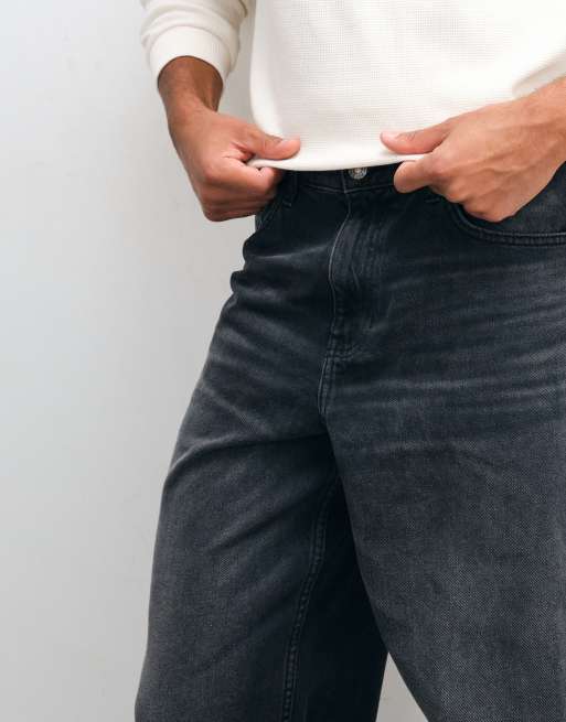 ASOS DESIGN Slappa svarta tvättade jeans, 4 av 5
