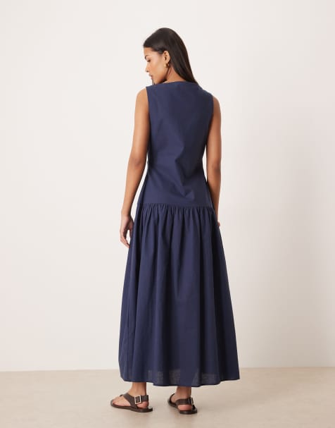 chinese dress ladies Tara Maxi Dress in Ivory Linen
